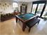 Signature Chester Pool Dining Table - Walnut Finish - Ranger Green Cloth