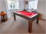 Signature Chester Pool Dining Table - Walnut Finish - Red Cloth