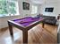 Signature Chester Pool Dining Table - Silver Mist Finish - Purple Cloth - Accessory Pack