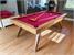 Signature Sexton Pool Dining Table - Oak Finish - Red Cloth