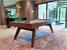 Signature Sexton Pool Dining Table - Walnut Finish - Silver Cloth