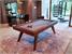 Signature Sexton Pool Dining Table - Walnut Finish - Silver Cloth