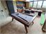 Signature Sexton Pool Dining Table - Walnut Finish - Silver Cloth