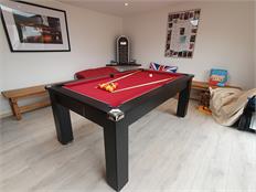 Signature Warwick Pool Dining Table - 6ft, 7ft: Black Finish