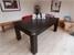 Signature Warwick Pool Dining Table - Black Finish - Red Cloth with Dining Tops