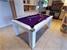 Signature Warwick Pool Dining Table - White Finish - Purple Cloth