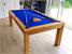 Signature Anderson Pool Dining Table - Oak Finish - Blue Cloth