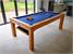 Signature Anderson Pool Dining Table - Oak Finish - Blue Cloth