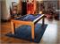 Signature Anderson Pool Dining Table - Oak Finish - Royal Navy Blue Cloth