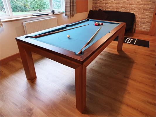 Signature Anderson Oak and Walnut Pool Dining Table: 7ft