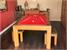 Signature Anderson Pool Dining Table - Oak and Walnut Finish - Red Cloth Without Dining Tops
