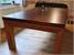 Signature Anderson Pool Dining Table - Oak and Walnut Finish - Powder Blue Cloth With Dining Tops