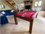 Signature Anderson Pool Dining Table - Walnut Finish - Red Cloth