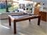 Signature Anderson Pool Dining Table - Walnut Finish - Silver Cloth