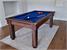 Signature Oxford Pool Dining Table - Dark Walnut Finish - Blue Cloth