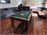 Signature Oxford Pool Dining Table - Dark Walnut Finish - Ranger Green Cloth