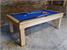 Signature Oxford Pool Dining Table - Light Oak Finish - Blue Cloth