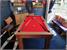 Signature Oxford Pool Dining Table - Walnut Finish - Red Cloth