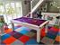 Signature Oxford Pool Dining Table - White Finish - Purple Cloth