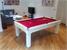 Signature Oxford Pool Dining Table - White Finish - Red Cloth