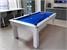 Signature Oxford Pool Dining Table - White Finish - Royal Blue Cloth
