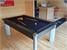 Fusion Pool Dining Table - Black Finish - Black Cloth