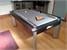 Fusion Pool Dining Table - Black Finish - Grey Cloth without Dining Tops