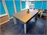 Fusion Pool Dining Table - Onyx Grey Finish - Blue Cloth with Dining Tops