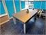 Fusion Pool Dining Table - Onyx Grey Finish - Blue Cloth with Dining Tops