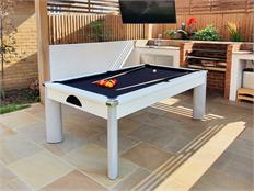 Fusion Outdoor Pool Dining Table: White Finish - 7ft