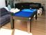 Signature Imperial Pool Dining Table - Black Finish - Blue Cloth