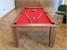 Signature Imperial Pool Dining Table - Walnut Finish - Red Cloth