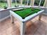 Signature Imperial Pool Dining Table - White Finish - Green Cloth without Dining Tops