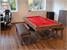 Signature Huntsman Pool Dining Table - Silver Mist Finish - Red Cloth