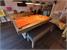 Signature Huntsman Pool Dining Table - Silver Mist Finish - Orange Cloth