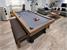 Signature McQueen Pool Dining Table - Silver Mist Finish - Grey Cloth