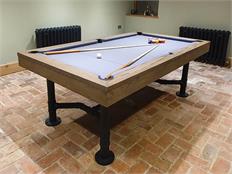 Signature McQueen Silver Mist Oak Pool Dining Table: 7ft