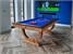 Signature Huntsman Pool Dining Table - Oak and Walnut Finish - Royal Blue Cloth without Dining Tops