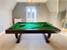 Signature Huntsman Pool Dining Table - Walnut Finish - Olive Green Cloth