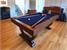 Signature Huntsman Pool Dining Table - Walnut Finish - Royal Navy Blue Cloth