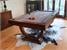 Signature Huntsman Pool Dining Table - Walnut Finish - Silver Cloth