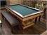 Signature Huntsman Pool Dining Table - Oak and Walnut Finish - Ranger Green Cloth without Dining Tops