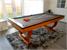 Signature Huntsman Pool Dining Table - Oak and Walnut Finish - Silver Cloth