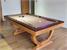 Signature Huntsman Pool Dining Table - Oak and Walnut Finish - Silver Cloth