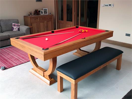 Signature Huntsman Solid Oak Pool Dining Table: 7ft