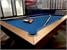 Signature Huntsman Pool Dining Table - Solid Oak Finish - Slate Blue Cloth