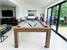 Signature Richman Pool Dining Table - Silver Mist Finish - Bankers Grey Cloth