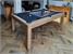 Signature Richman Pool Dining Table - Silver Mist Finish - Black Cloth