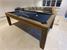 Signature Richman Pool Dining Table - Silver Mist Finish - Marine Blue Cloth
