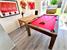 Signature Richman Pool Dining Table - Silver Mist Finish - Red Cloth without Dining Tops